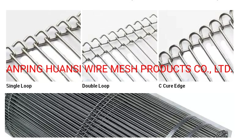 Stainless Steel Flat Flex Conveyor Mesh Belt / Ladder Conveyor Belting