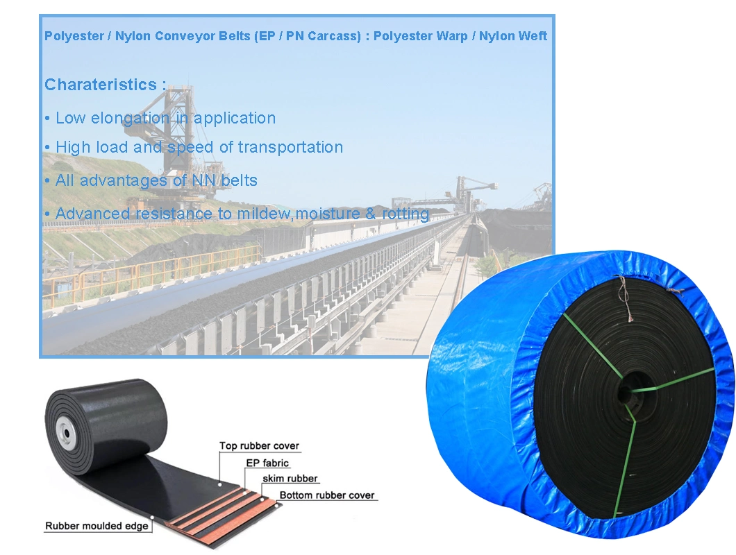 Low Price Coal Mining Rubber Ep / Nn 100 200 300 Flat Conveyor Flat Belt