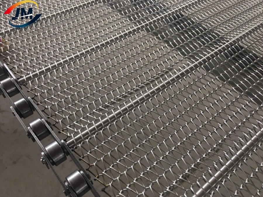 304 Stainless Steel Food Conveyor Belt Transmission Chain Spiral Metal Wire Mesh Belting in Industry