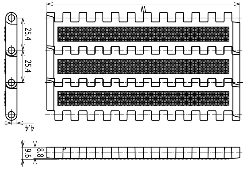 Haasbelts Conveyor Diamond Top Qnb Plastic Straight Modular Belt