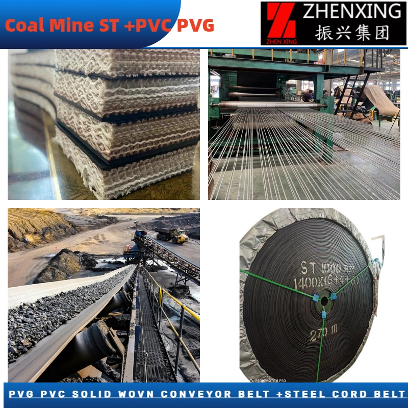 Abrasion 90mm3 Ep Nn Chevron Steel Cord Pipe Sw Solid Woven PVC Pvg Bucket Elevator and Rough Top Conveyor Belt