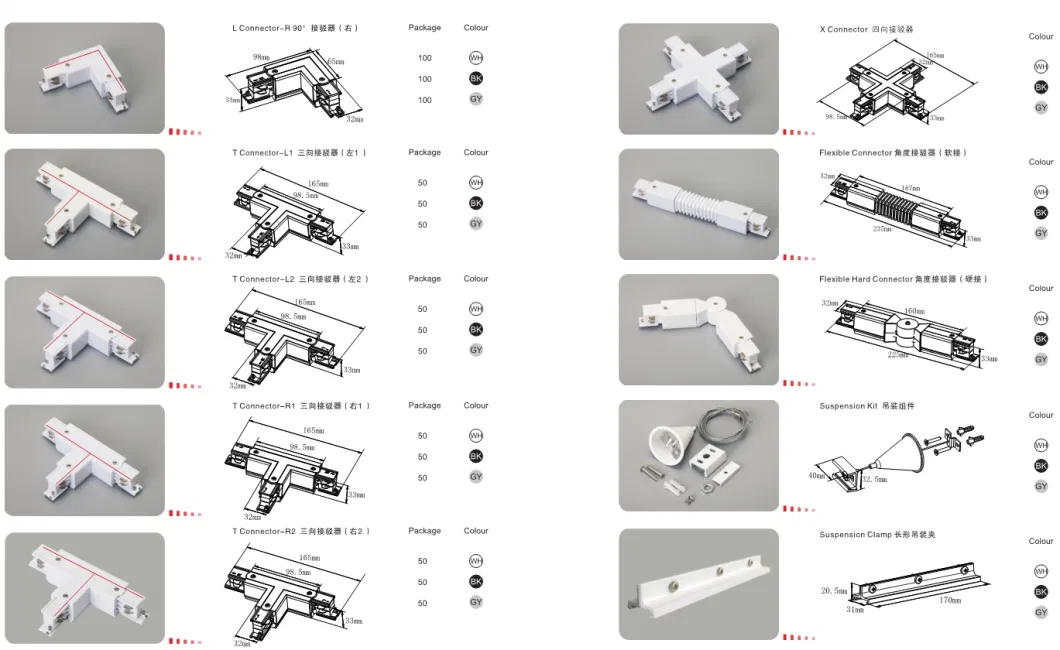 Manufacturer Aluminum Corner White Black Track Lighting Track Accessories System Wholesale LED Rail Spot Track Light