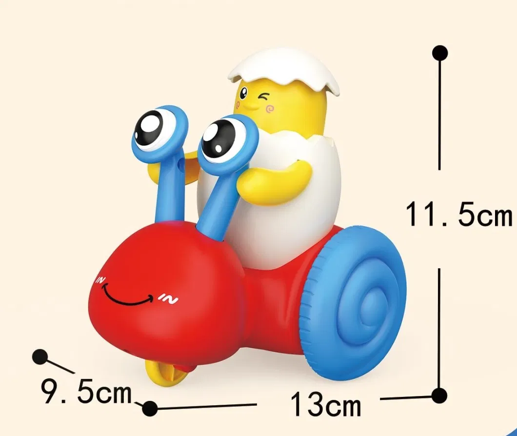 Baby Children Plastic Friction Toy Plastic Vehicles Baby Friction Sliding Cartoon Cute Snail Press and Go Toys