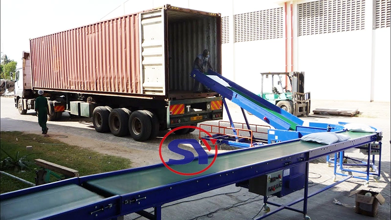 Container Truck Loading Unloading Flexible Belt Conveyor Motorised Telescopic Roller Conveyor for Carton Box