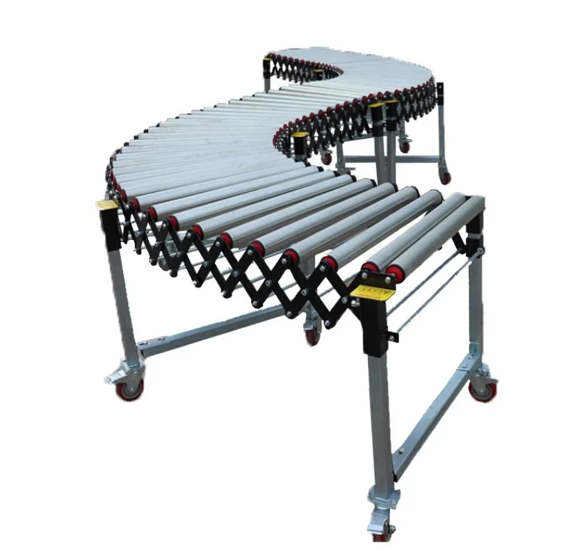 China Factory Extendable Flexible Steel Roller Conveyor Used for Transfer Boxes