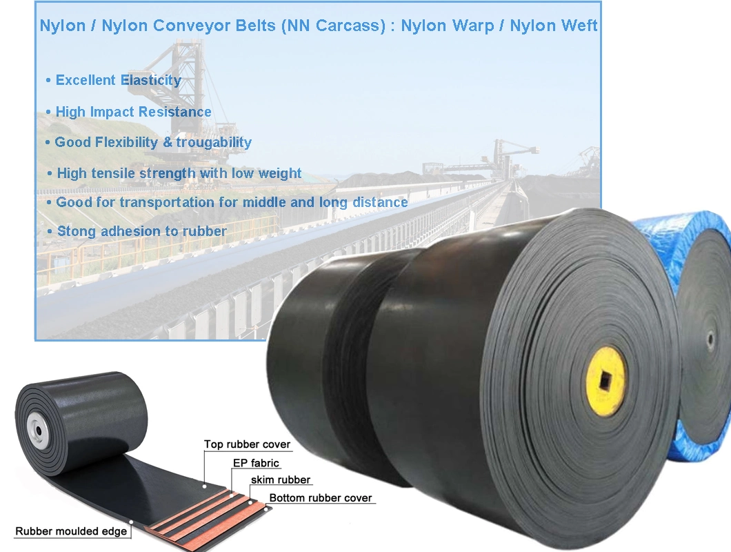 Low Price Coal Mining Rubber Ep / Nn 100 200 300 Flat Conveyor Flat Belt