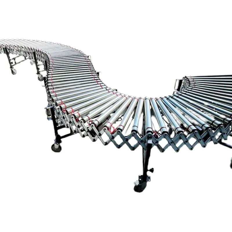 China Factory Extendable Flexible Steel Roller Conveyor Used for Transfer Boxes