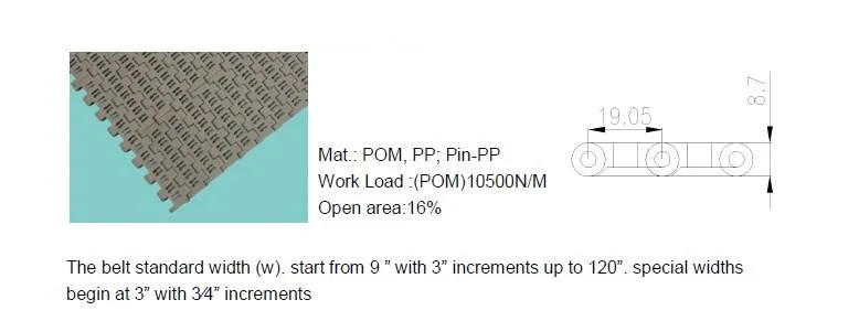 5936 Perforated Top modular belts for conveyor modular chainbelts