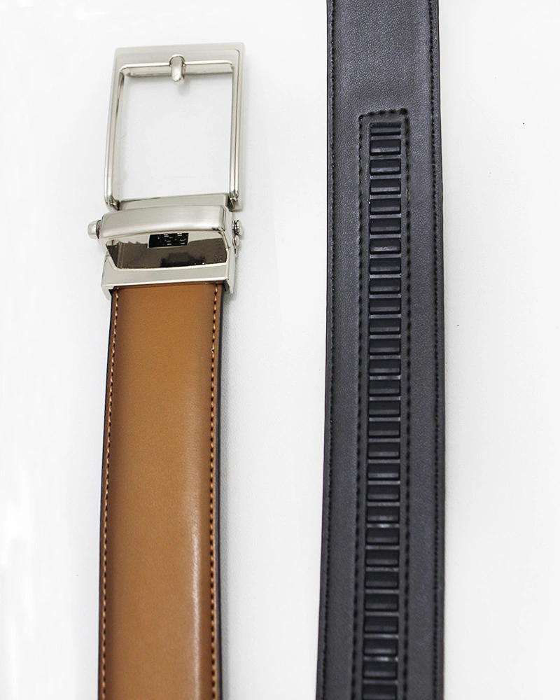 3.5cm Width Rotated Pin Buckle Double Sides Used Top Grain Leather Waist Belts