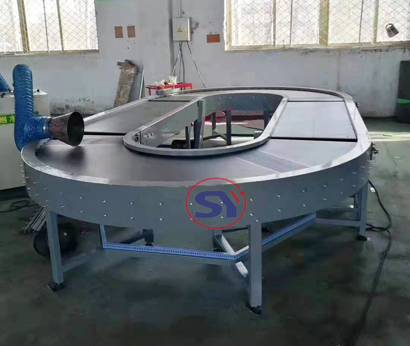 Flat 90 Degree Curve Belt Conveyor Turning Conveyer for Garment Factory