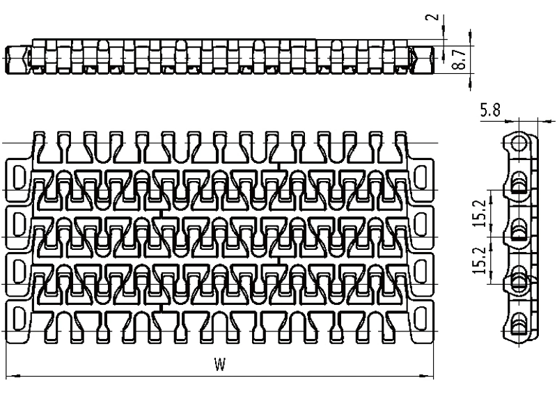 Haasbelts Belts Flush Grid Friction Top 1100 Straight Plastic Modular Belt