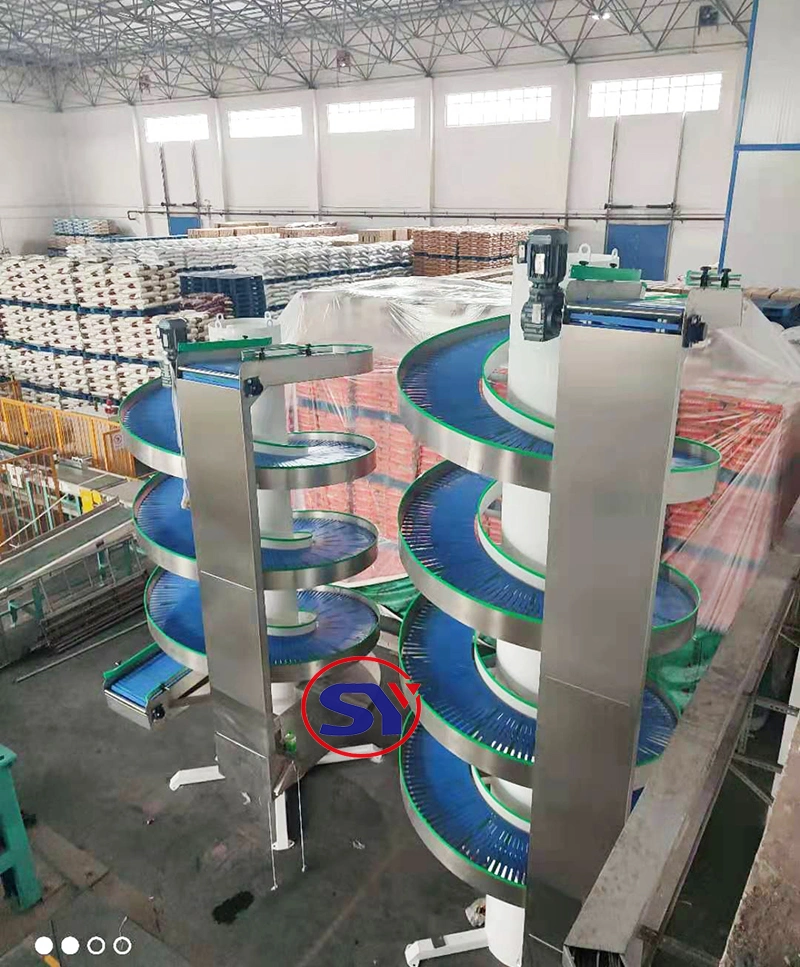 Vertical Spiral Conveyor Screw Elevator Price for Lifting Box Carton Barrel