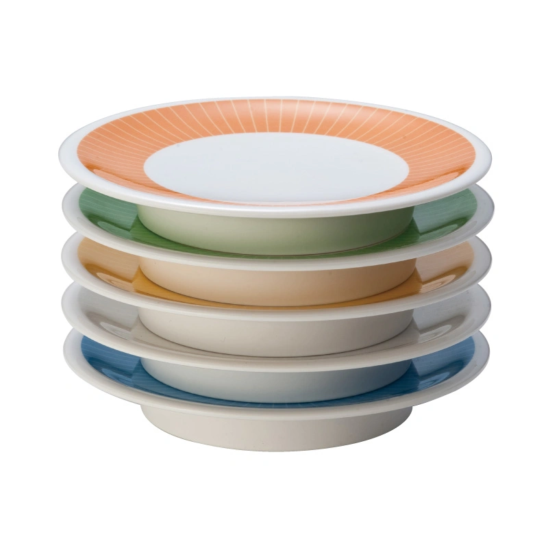 Custom Logo Japanese Plastic Melamine Round Conveyor Belt Sushi Plate for Sushi Train