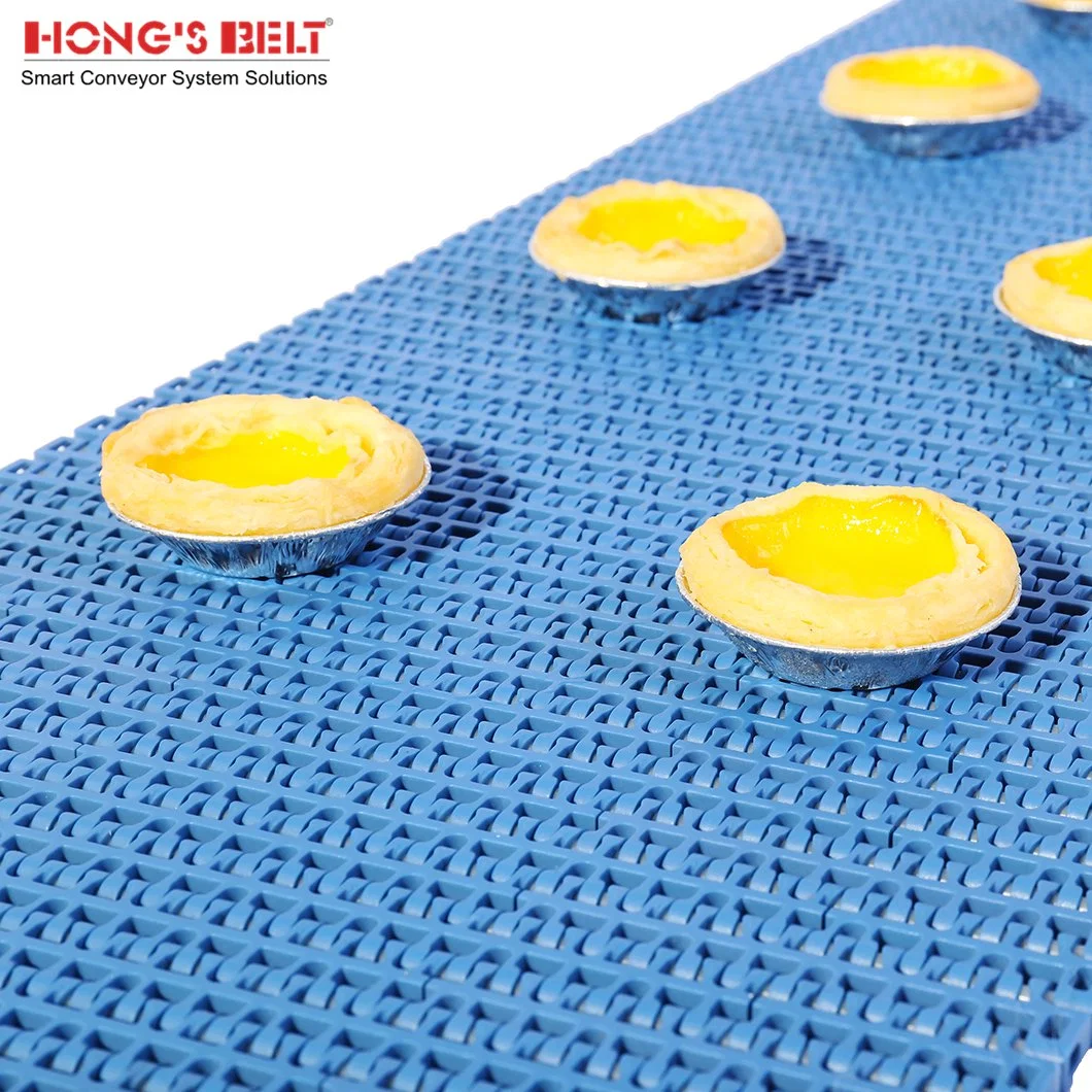 Hongsbelt HS-1100b-N-EL Flush Grid Friction Top Modular Plastic Conveyor Belt