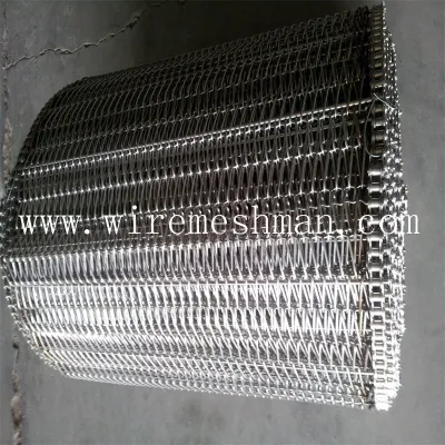 Food Chocolate Enrober Edelstahl Flat Flex Maschendraht Conveyor Band