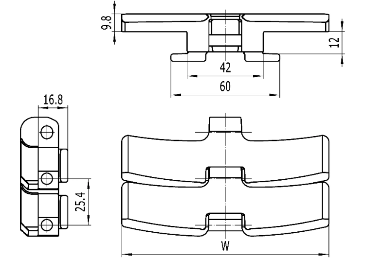 Haasbelts Flat Top S4090 Plastic Conveyor Chains (S4090-K450)