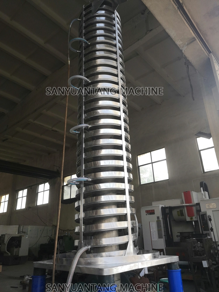 Grain Vertical Lift Vibration Conveyors Cooling Spiral Elevator Powder Vibrating Spiral Conveyor