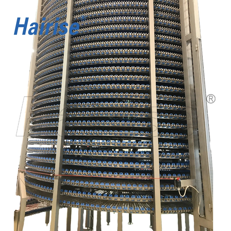 Hairise Customized Available Food Grade Cooling Modular Belt Spiral Conveyor with FDA Certificate