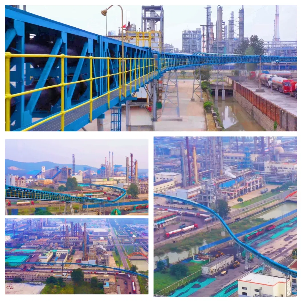 Industrial Mining Machine Equipment Long-Distance Overland Turning Conveying Pipe Belt Conveyor for Coal Steel Cement Port Power Conveyer System