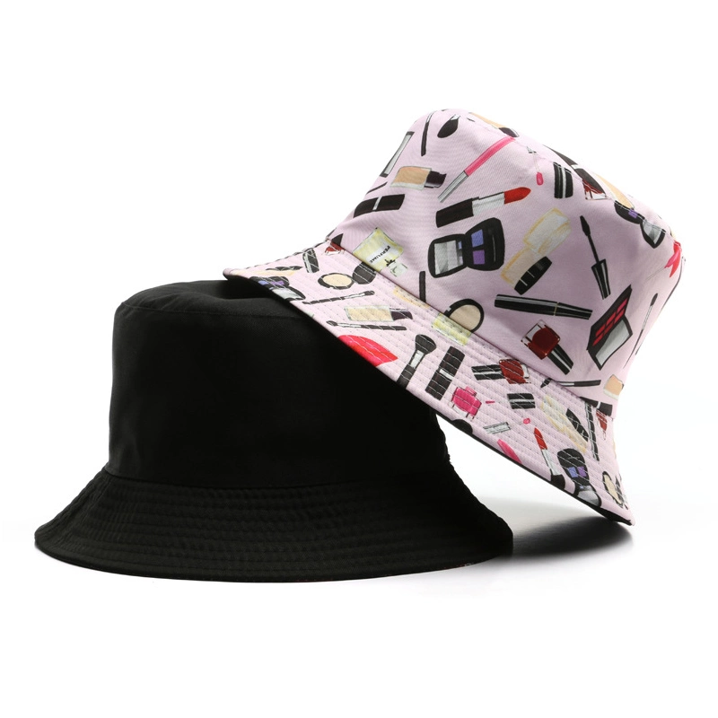 Spring Summer Fashion Custom Cotton Double Sides Outdoor Sun Protection Bucket Hat Fisherman Hat