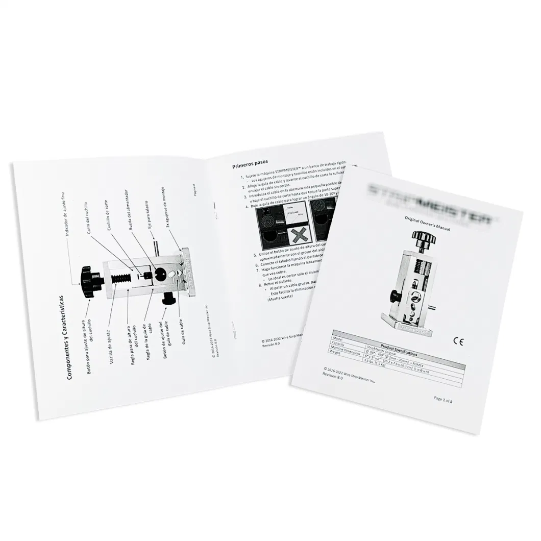 Custom High Quality Black and White A5 Product Manual Leaflet Specification Manual