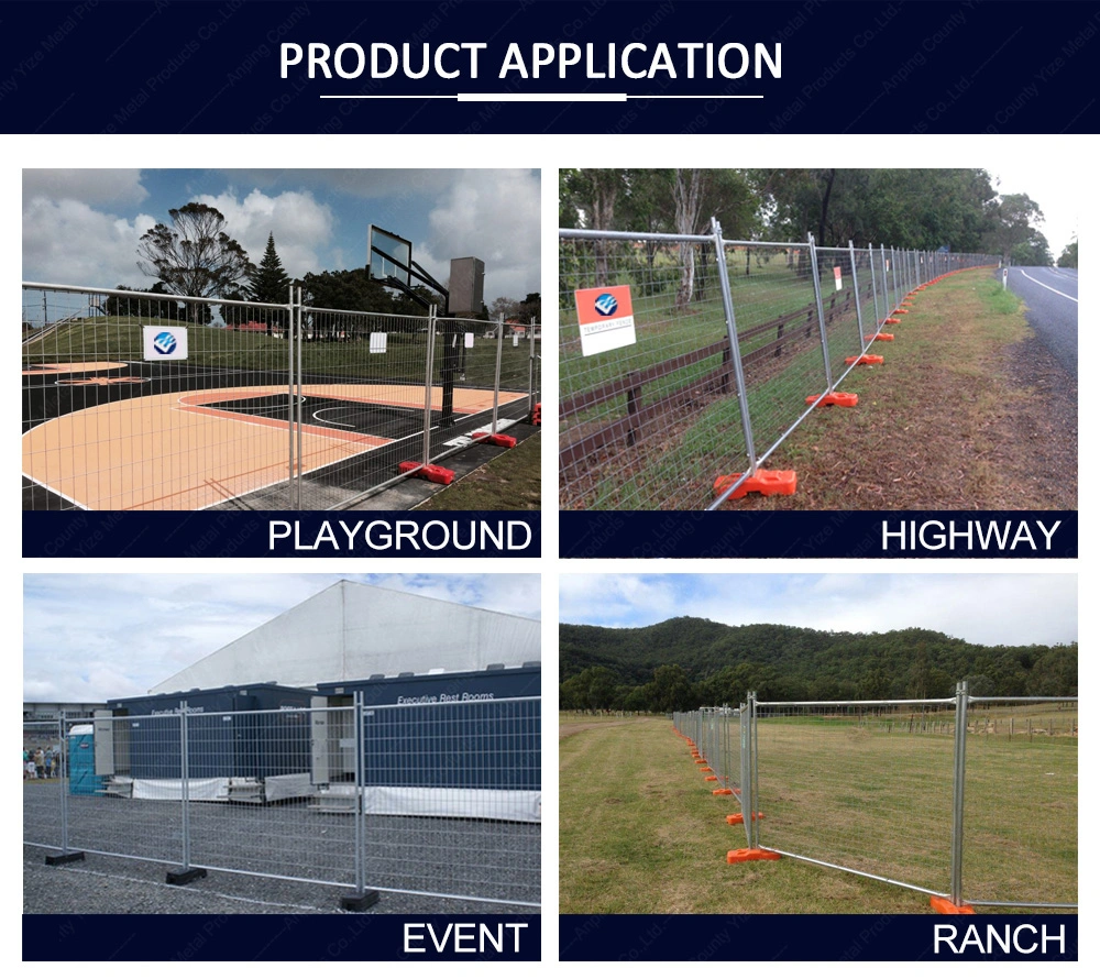 Temporary Fence with Firm Base/Powder Coated Pedestrian Barriers Fencing Export to New Zealand Canada Australia