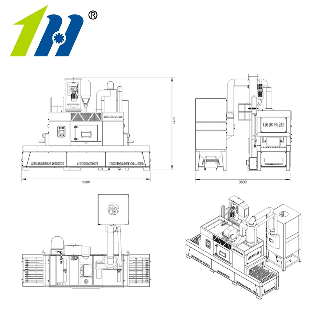 Roller Conveyor Tunnel Pass Through Type Steel Sheet Shot Blasting Machine Shot Cleaning Machine