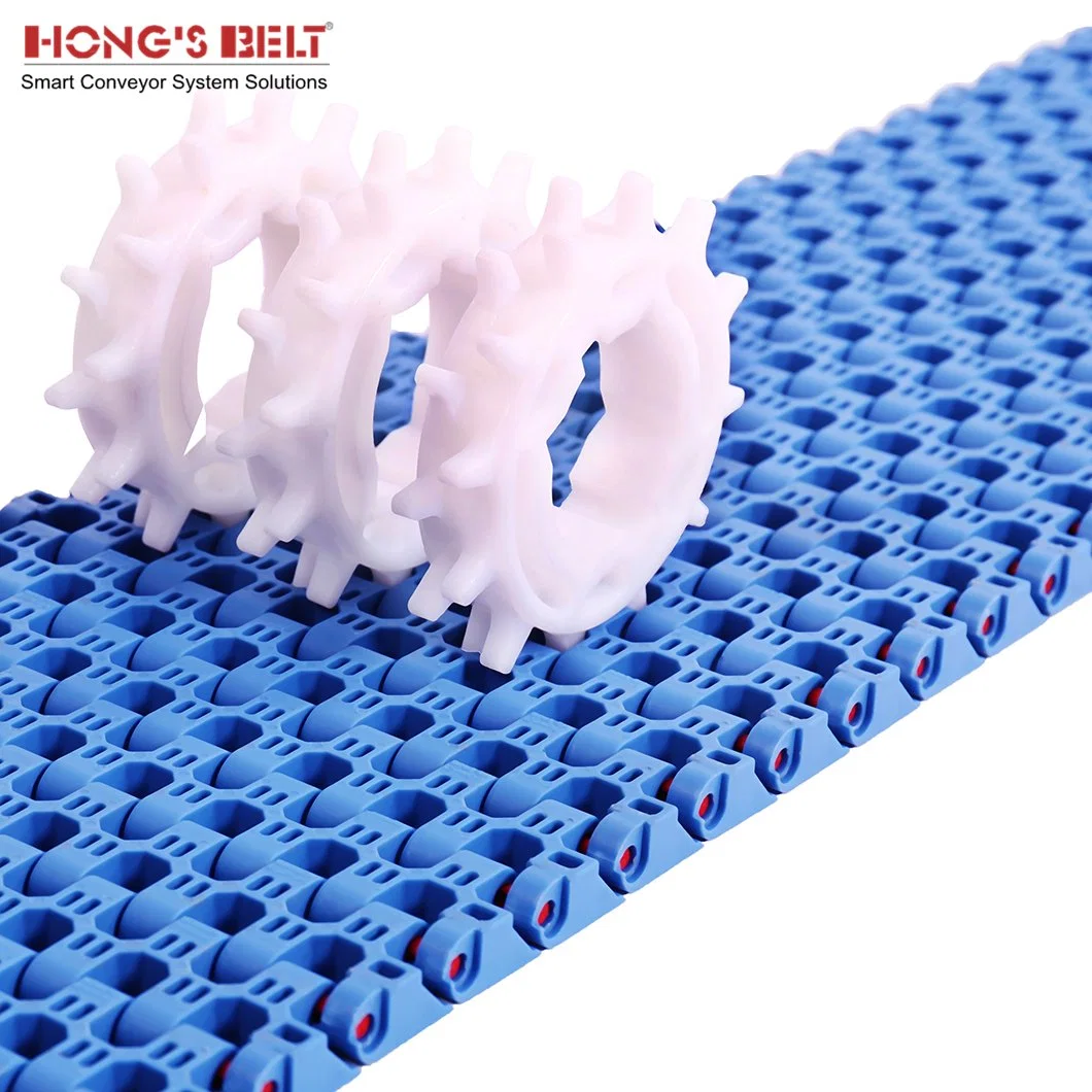 Hongsbelt Opening Conveyor Plastic Modular Belt for Seafood Processing Line