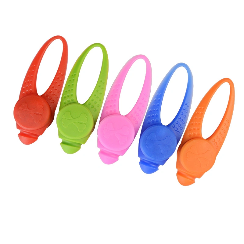 Pet Collar LED Safety Light Silicone Clip on Pendant Dog Cat Pet Tag Collar