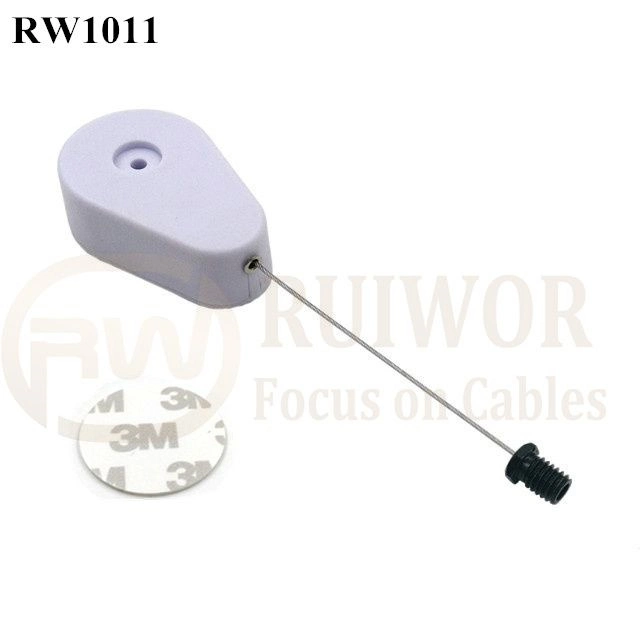 RW1011 Drop-Shaped Retractable Security Tether Plus M6X8mm /M8X8mm or Customized Flat Head Screw Cable End