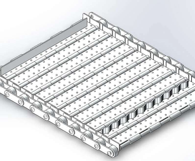 Slat Conveyor Transmission Chain Steel Plate Conveyor for CNC Machine Steel Chip Conveyor Belts