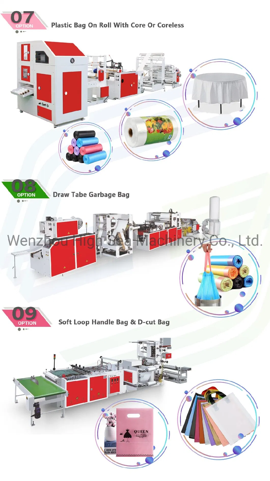 Automatic HDPE LDPE Poly Nylon T-Shirt Vest Bag Shopping Flat Grocery Bag Heat Sealing Cold Cutting Garbage Bag Corn Starch Making Machine Biodegradable