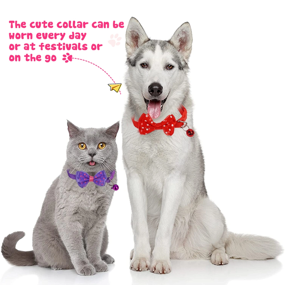 Puppy Pet Collars &amp; Leashes Pet Collar with Bow Tie Djustable Fashionable Cat Puppy Collar