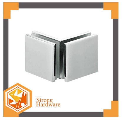 Straight Edge Glass Partition Brace 90degrees Double Hinge