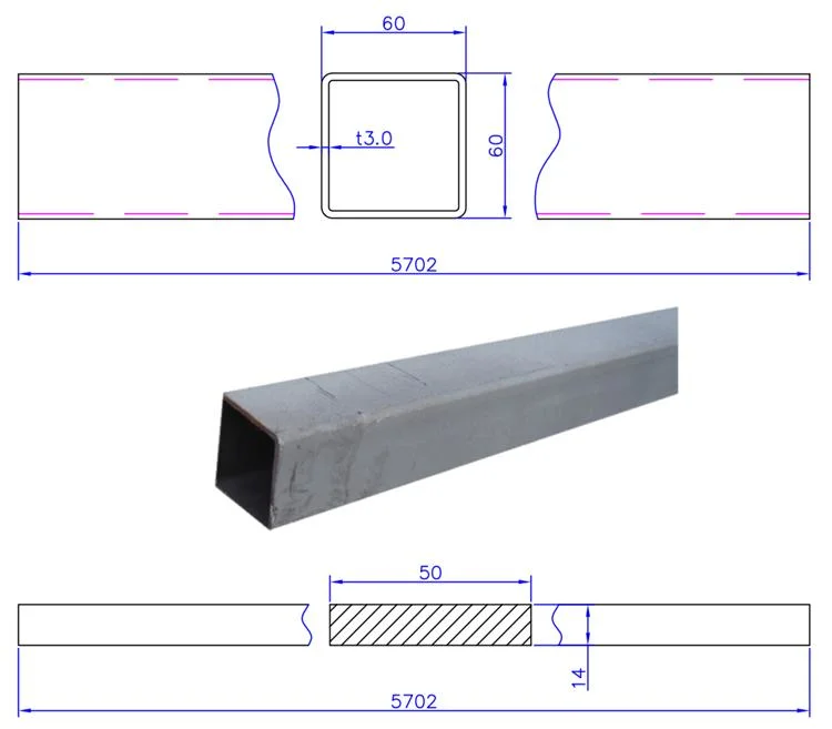 Corten Steel Square Tube Shipping Container Top Side Rail