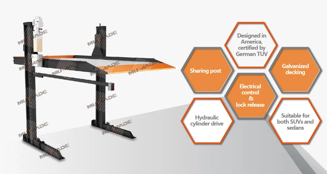 Shopping Mall Double Floor Two Post Car Lift Car Parking