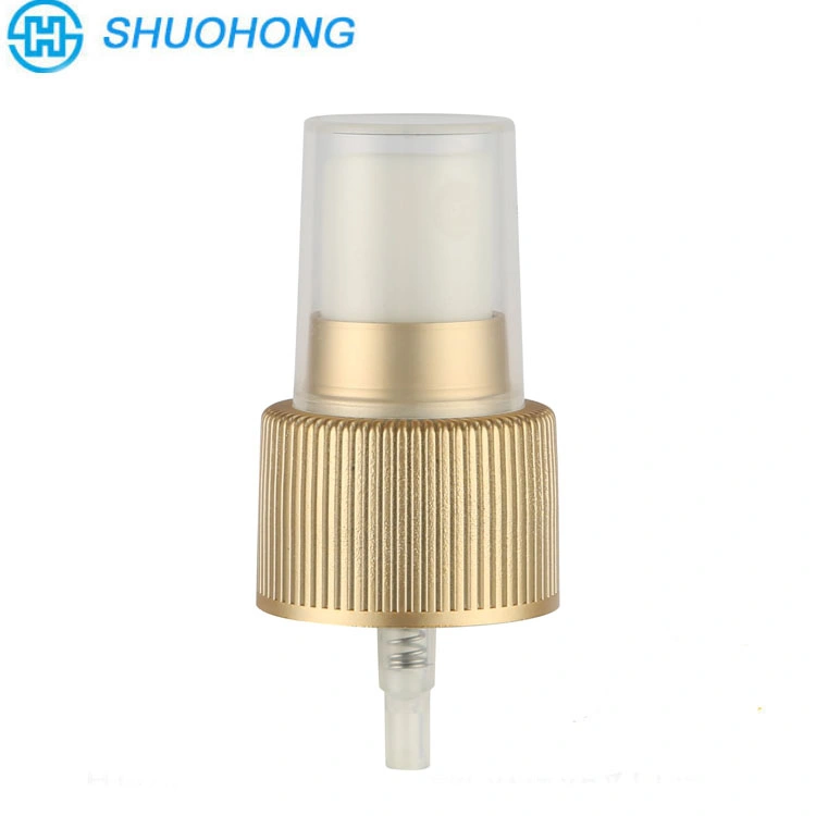 High Quality 18mm Gold Aluminium-Plastic Fine Mist Spray Pump Head for Perfume Essential Oil Bottle Cosmetic Packaging