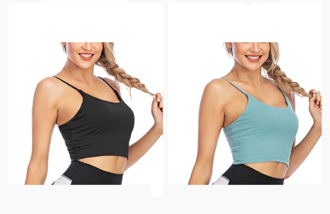 Yoga Tank Top Padded Crop Top Spaghetti Strap Sports Wear Body Shaping Top Wbb16334