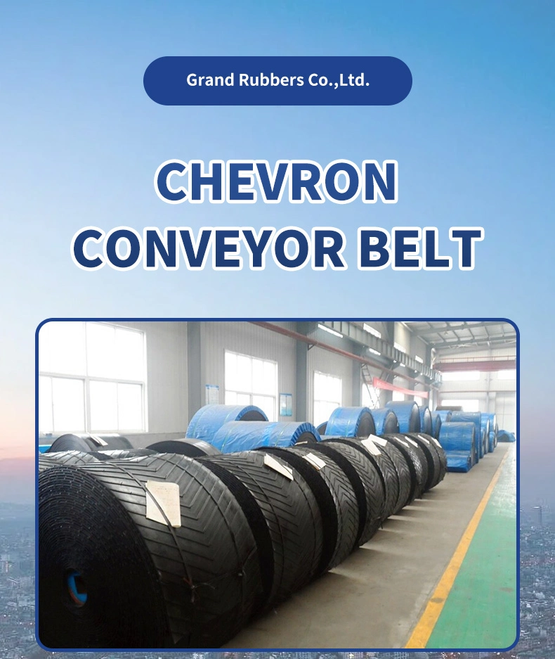 Affordable High Strength Heave Duty Rubber Patterned Chevron Conveyor Belt