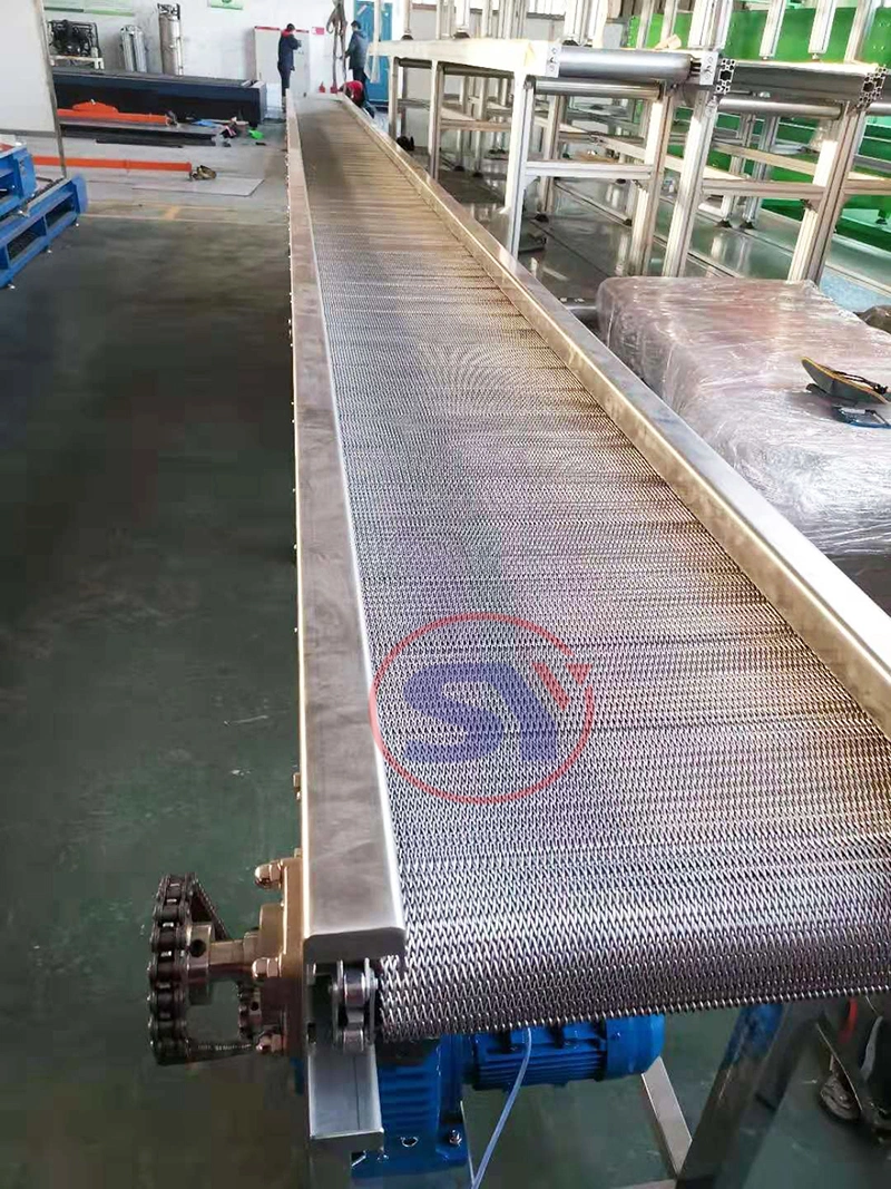 Horizontal Wire Mesh Belt Conveyor with Lifting Baffle for Furnace Slag