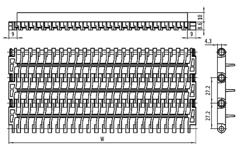 Haasbelts Conveyor Open Grid Plastic Modular Belt Og900 27.2mm Pitch