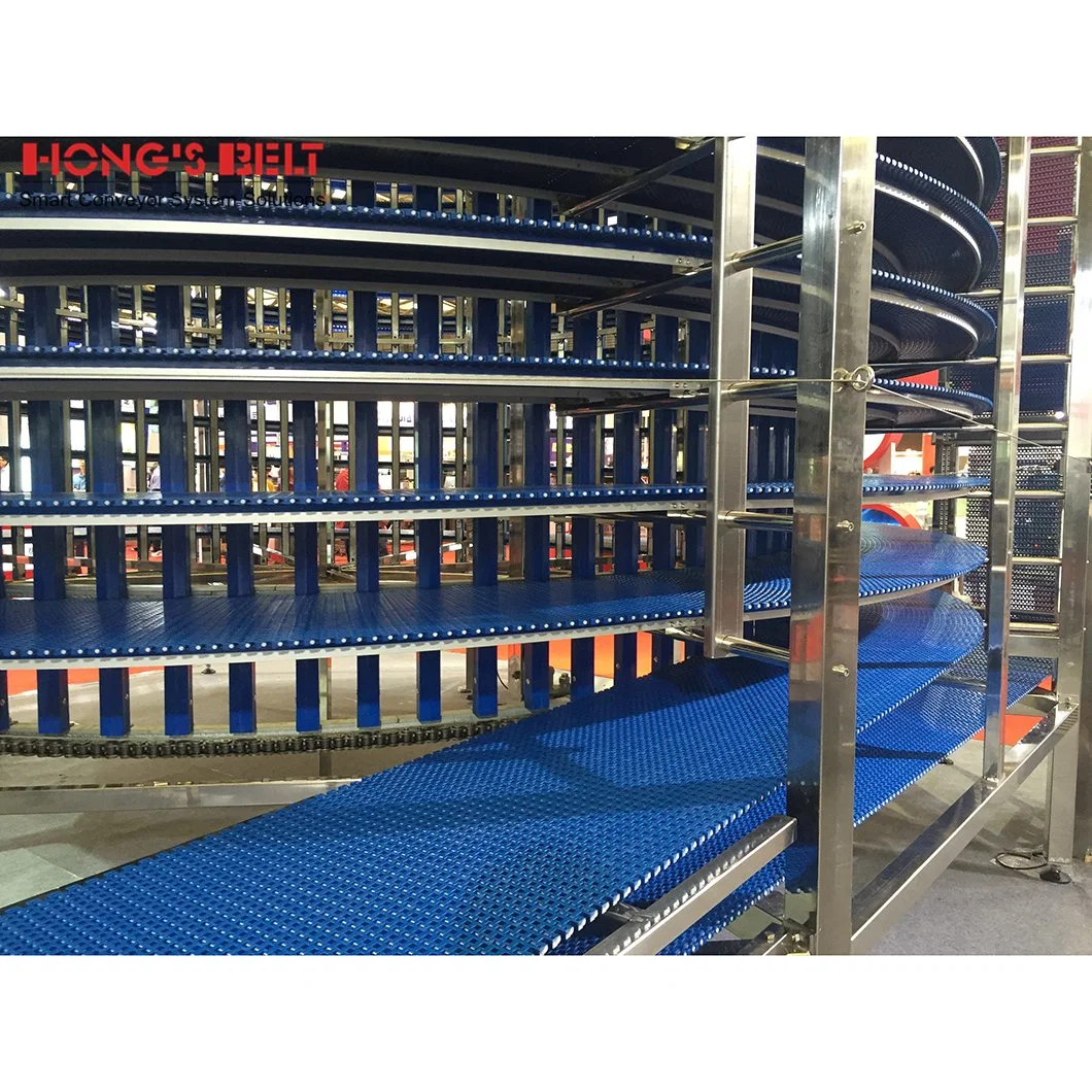 Hongsbelt Flat Top Plastic Conveyor Modular Chain Belt for Spiral Conveyors