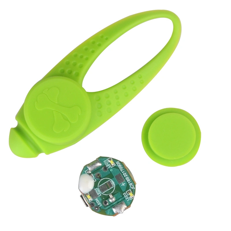 Pet Collar LED Safety Light Silicone Clip on Pendant Dog Cat Pet Tag Collar