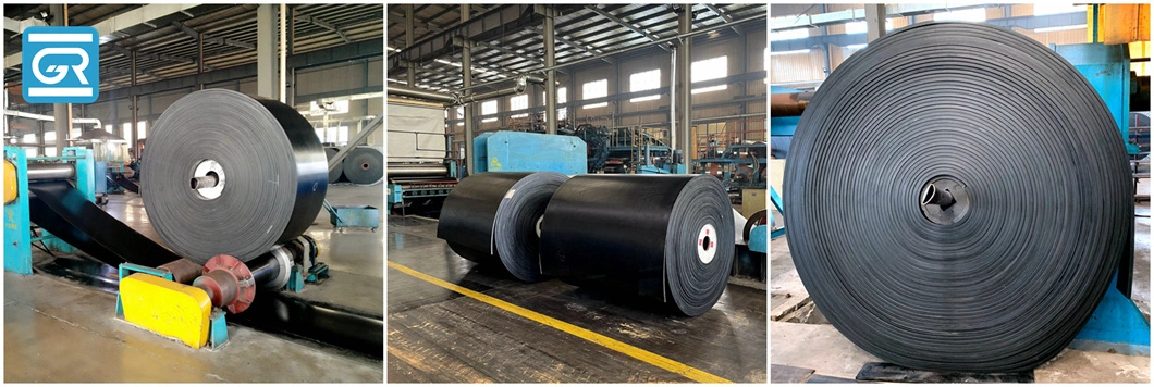 High-Temperature Wear Resistant Ep150 Polyester Moulded Edge Multi-Ply Rubber Conveyor Belt for Bulk Materials Handling