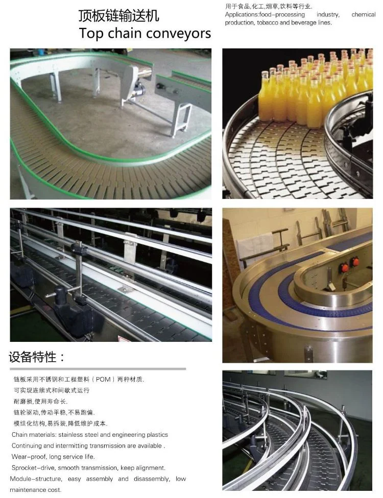 Ss815-K325 SS304 Stainless Steel Flat Top Conveyor Chains Table Top Conveyor Chains
