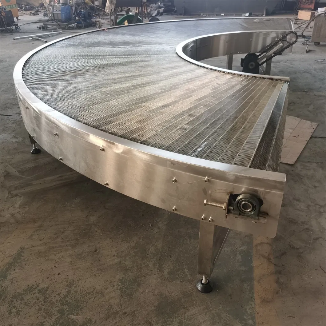 Stainless Steel Mesh Chain Turning Conveyor for Conveying Food