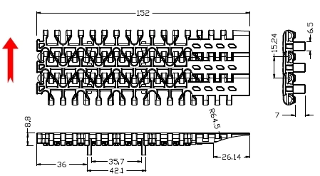 1100 Freeflow Transfer Flush Grid with Double Positioners Modular Belt for Dynamic Transfer System