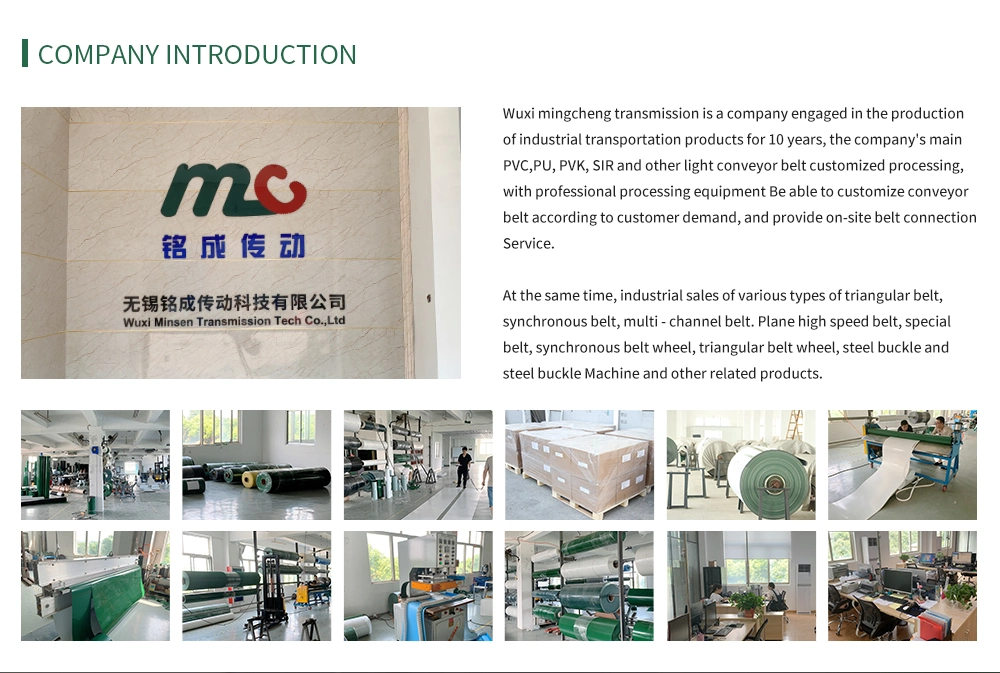 Factory 3.0mm Dark Green PVC/PU/Pvk Light Duty Industrial Conveyor/Transmission/Timing Belting/Belt for Logistics and Tire Industry