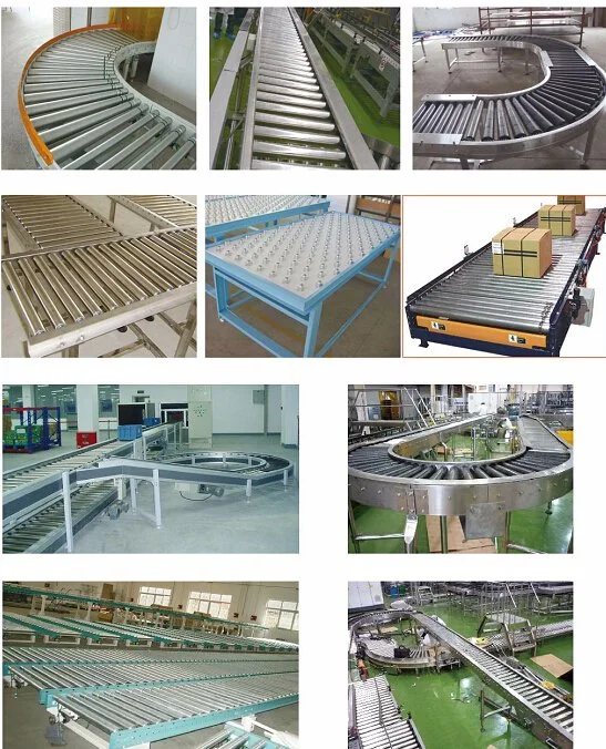 PVC/PU Belt Curved Conveyor 90/180 Turning Degree