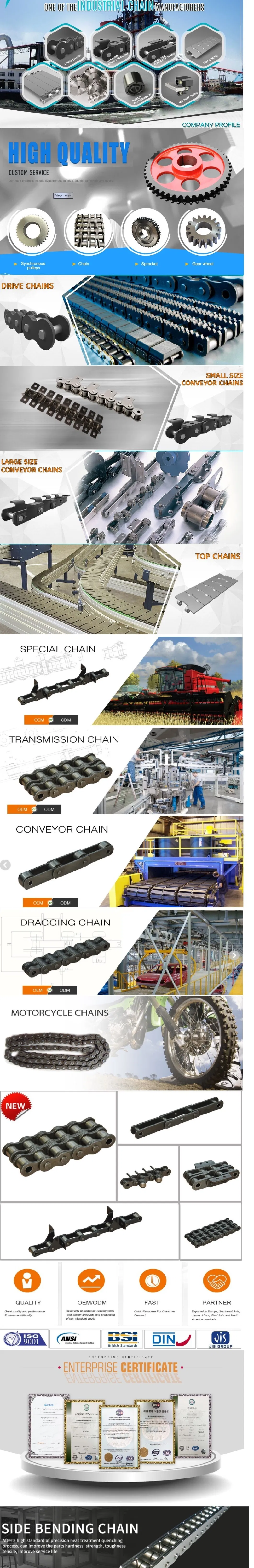 Bl Leaf Chain Long Pitch Flat Top Table Car Parking Drag Sharp Al Bl EL for Mine Machinery Grain Durable Machine Supplier Forging Stainless Steel Leaf Chains